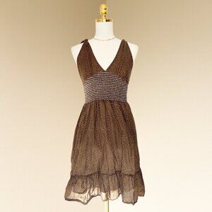 Y2K Brown Polka Dot Smocked Dress – Wet Seal
